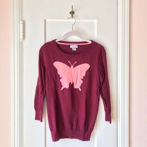 JCP Wool Blend Butterfly Sweater Size Medium